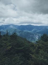 Scenic view of mountains against sky