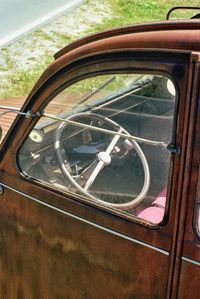 Close-up of car window