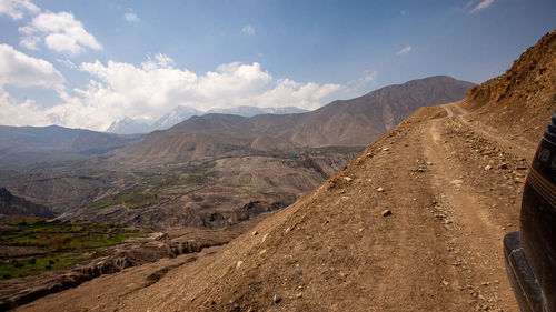 Scenic view of mountains against sky