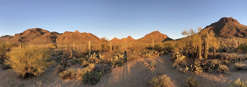 Scenic view of mountains against clear sky