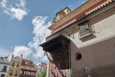 Low angle view of buildings against sky