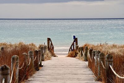 Wooden beach access with beautiful view