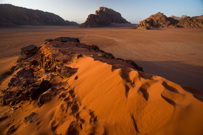 Scenic view of desert against sky