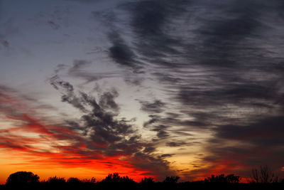 Scenic view of dramatic sky during sunset