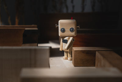 Close-up of toy on table