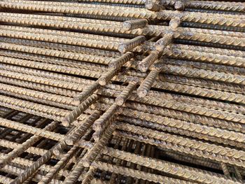 Full frame shot of rope tied on metal