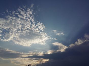 Low angle view of cloudy sky