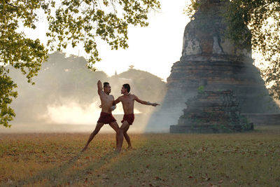 Martial arts of muay thai or thai boxing at thailand, muay thai at ayutthaya thailand