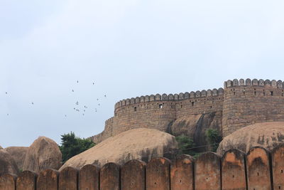 View of old ruins against clear sky