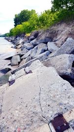 Scenic view of beach against sky