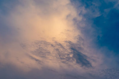 Low angle view of sky during sunset