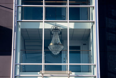 Low angle view of chandelier