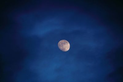Low angle view of moon in sky