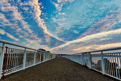 Bridge against sky at sunset