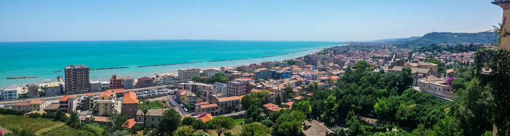 Ultra wide view of grottammare in italy.