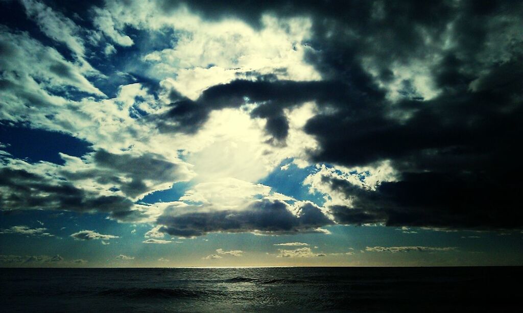 VIEW OF SEA AGAINST CLOUDY SKY