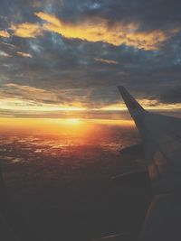 Aerial view of landscape at sunset
