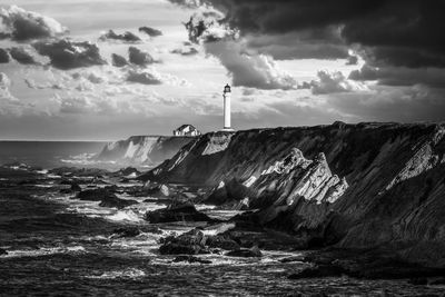 View of sea against cloudy sky