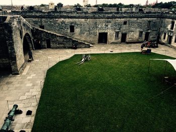 High angle view of buildings