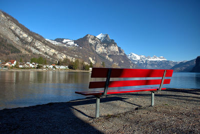 Place to rest with a fantastic view over the alps in weesen in switzerland 21.2.2021