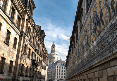 Low angle view of buildings in city