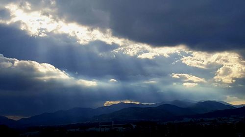 Scenic view of mountains against sky