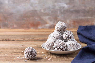 Close-up of cookies on table