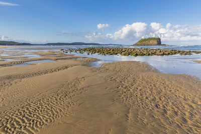 Scenic view of beach against sky
