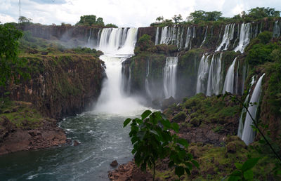 Scenic view of waterfall