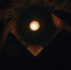 Close-up of illuminated lamp