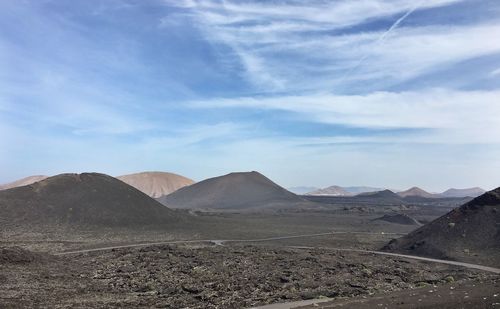 Scenic view of desert against sky