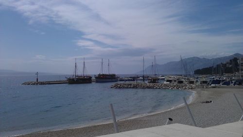 Boats in calm sea