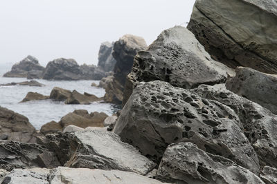 Rock formation against sky