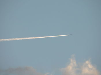 Low angle view of vapor trail in sky