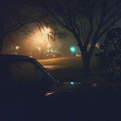 View of illuminated street light at night