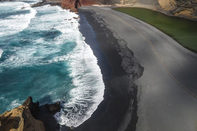 High angle view of beach