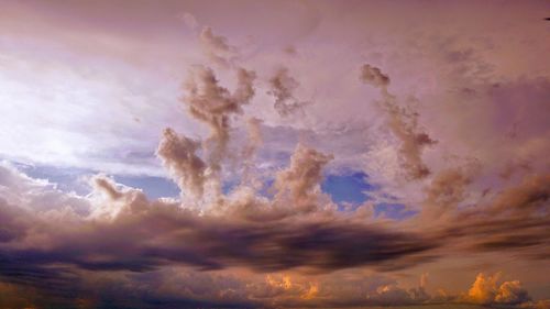 Low angle view of dramatic sky during sunset