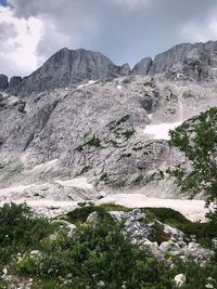 Scenic view of rocky mountains against sky