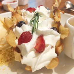 Close-up of dessert in plate