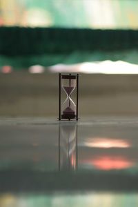 Close-up of reflection in water