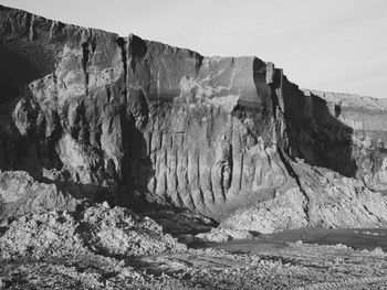 Low angle view of landscape against sky