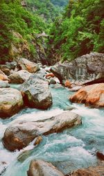 Stream flowing through rocks