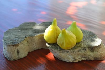 High angle view of fruits on table