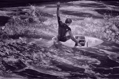 Low angle view of a woman in water