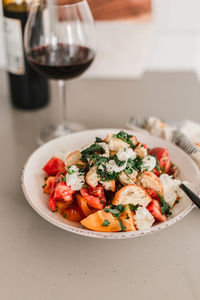 Close-up of vegetables in bowl on table