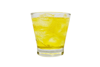 Close-up of drink against white background