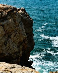 Rock formation in sea