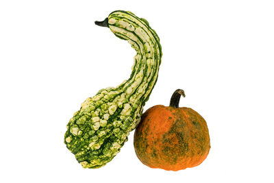 Close-up of fruit against white background