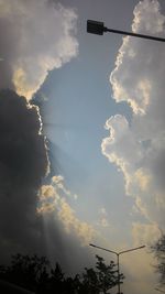 Low angle view of silhouette trees against sky