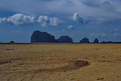 Scenic view of landscape against cloudy sky